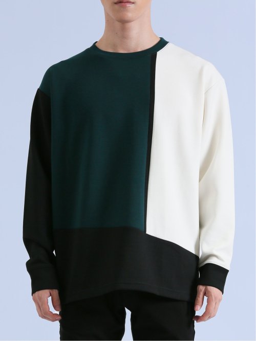 ダンボール 配色切替 長袖プルオーバー