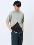 斜め切替 クルーネック半袖Tシャツ
