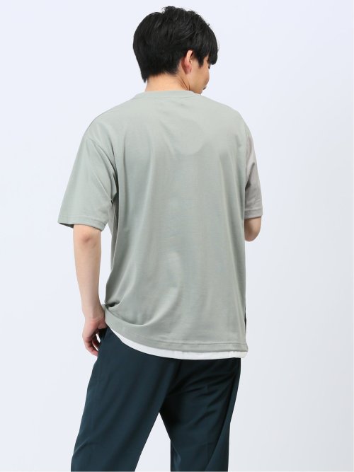 斜め切替 クルーネック半袖Tシャツ