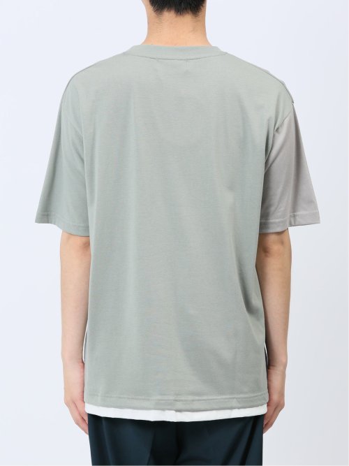 斜め切替 クルーネック半袖Tシャツ