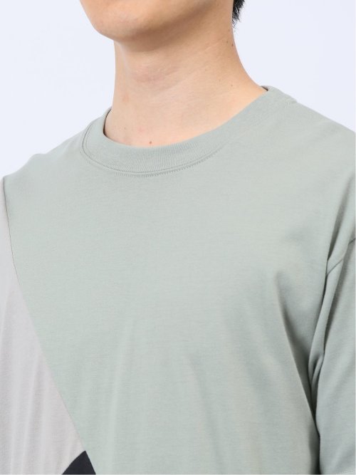 斜め切替 クルーネック半袖Tシャツ