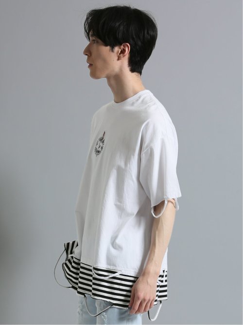 フェイクレイヤード クルーネック半袖BIGＴシャツ