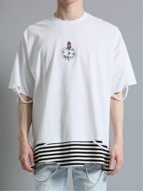 フェイクレイヤード クルーネック半袖BIGＴシャツ