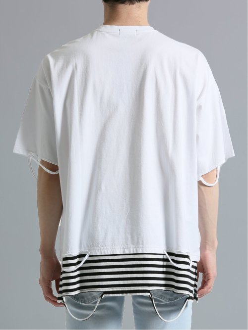 フェイクレイヤード クルーネック半袖BIGＴシャツ