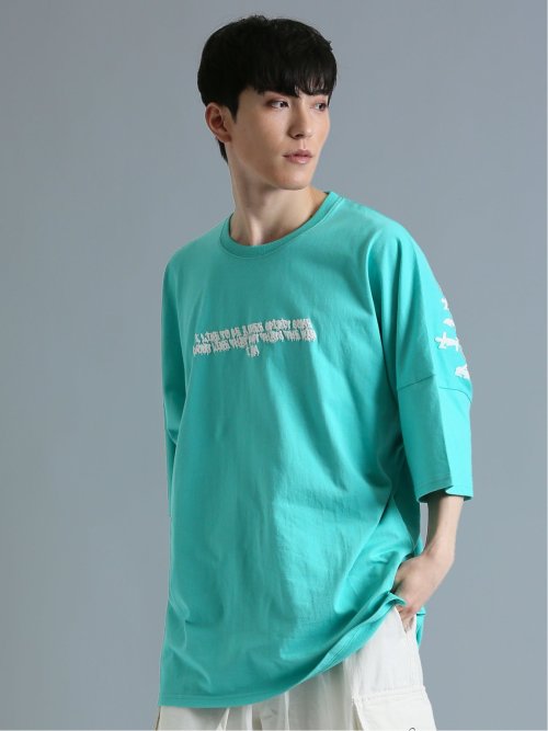 発泡プリント ドルマン半袖BIGＴシャツ