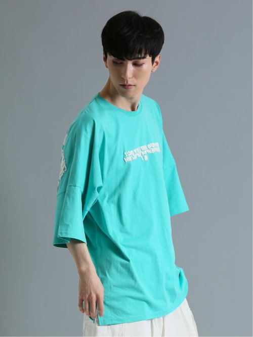 発泡プリント ドルマン半袖BIGＴシャツ