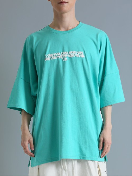 発泡プリント ドルマン半袖BIGＴシャツ