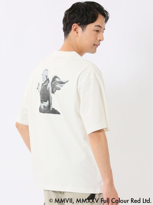 Tシャツ メンズ 半袖 バンクシー ストレッチ 接触冷感 UV 綿混 クルー ややゆったり ブランダライズド/BRANDALISED WEB限定