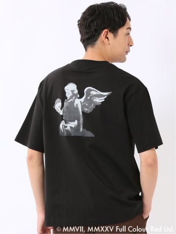 WEB限定 Tシャツ メンズ 半袖 バンクシー ストレッチ 接触冷感 UV 綿混 クルー ややゆったり ブランダライズド/BRANDALISED