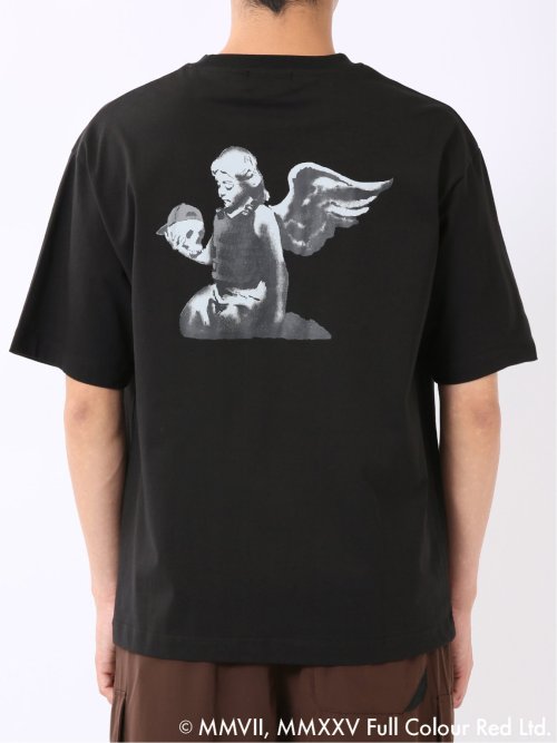 WEB限定 Tシャツ メンズ 半袖 バンクシー ストレッチ 接触冷感 UV 綿混 クルー ややゆったり ブランダライズド/BRANDALISED