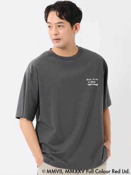 Tシャツ メンズ 半袖 バンクシー ストレッチ 接触冷感 UV 綿混 クルー ややゆったり ブランダライズド/BRANDALISED WEB限定