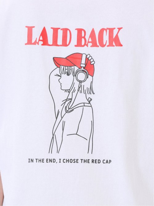 WEB限定 Tシャツ メンズ 半袖 綿 コットン クルー ややゆったり バックプリント ロゴ 刺繍 レッドキャプガール/RED CAP GIRL