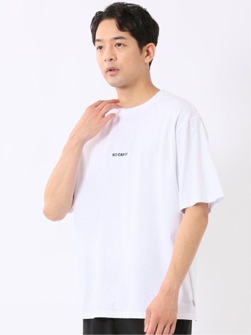 WEB限定 Tシャツ メンズ 半袖 綿 コットン クルー ややゆったり バックプリント ロゴ 刺繍 レッドキャプガール/RED CAP GIRL