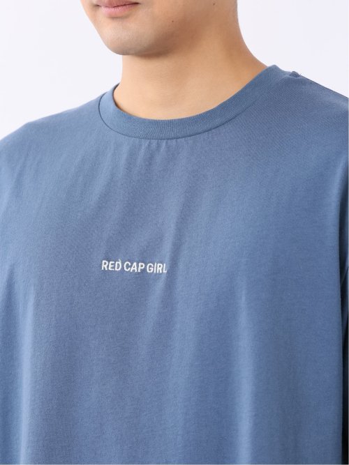 WEB限定 Tシャツ メンズ 半袖 綿 コットン クルー ややゆったり バックプリント ロゴ 刺繍 レッドキャプガール/RED CAP GIRL