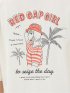 Tシャツ メンズ 半袖 接触冷感 速乾 クルー ややゆったり バックプリント ポケット レッドキャプガール/RED CAP GIRL WEB限定