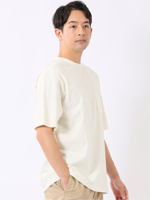 Tシャツ メンズ 半袖 接触冷感 速乾 クルー ややゆったり バックプリント ポケット レッドキャプガール/RED CAP GIRL WEB限定