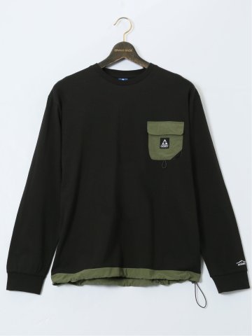 【大きいサイズ】ジェリー/GERRY 胸ポケット付き クルーネック長袖シャツ