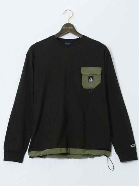 【大きいサイズ】ジェリー/GERRY 胸ポケット付き クルーネック長袖シャツ