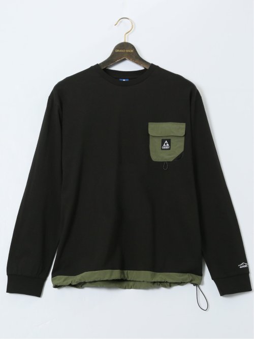 【大きいサイズ】ジェリー/GERRY 胸ポケット付き クルーネック長袖シャツ