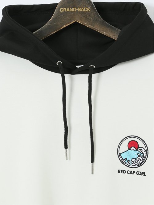 【大きいサイズ】レッドキャプガール/RED CAP GIRL ストレッチ バックプリント プルパーカー