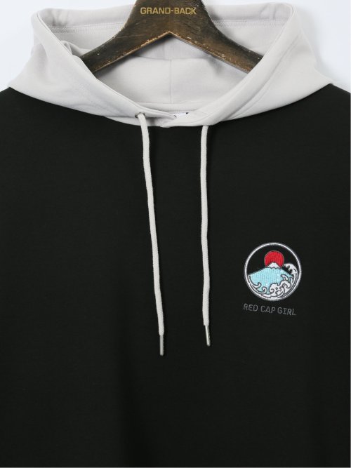 【大きいサイズ】レッドキャプガール/RED CAP GIRL ストレッチ バックプリント プルパーカー