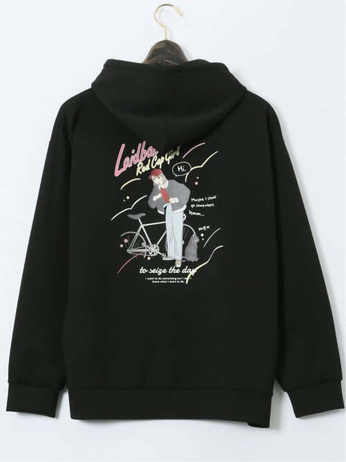 【大きいサイズ】レッドキャプガール/RED CAP GIRL ストレッチ バックプリント フルジップパーカー