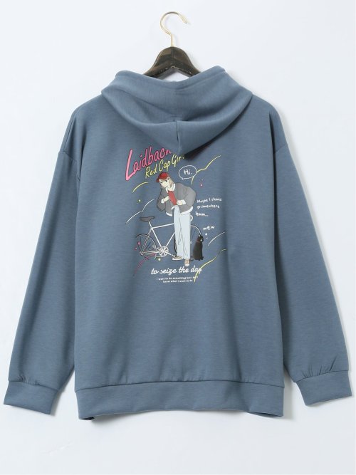 【大きいサイズ】レッドキャプガール/RED CAP GIRL ストレッチ バックプリント フルジップパーカー