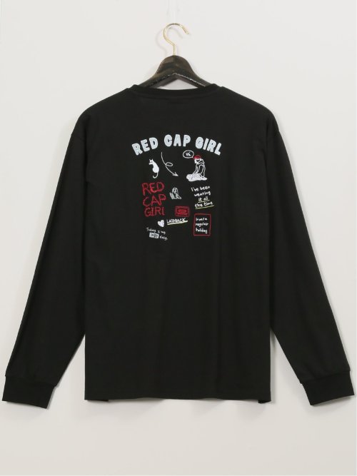【大きいサイズ】レッドキャプガール/RED CAP GIRL 綿天竺 クルーネック長袖Tシャツ
