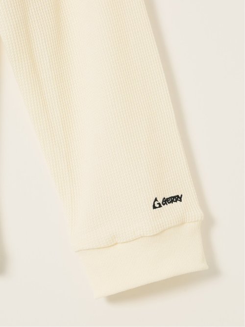 Tシャツ メンズ 長袖 大きいサイズ 綿混 ワッフル クルーネック 胸ポケット ジェリー/GERRY
