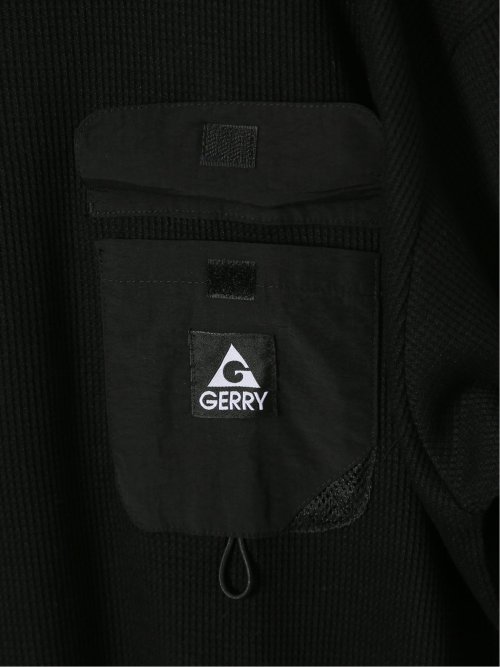 Tシャツ メンズ 長袖 大きいサイズ 綿混 ワッフル クルーネック 胸ポケット ジェリー/GERRY