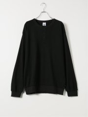 Tシャツ メンズ 長袖 大きいサイズ 綿混 ワッフル ヘンリーネック バックプリント レッドキャプガール/RED CAP GIRL