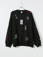 【大きいサイズ】レッドキャプガール トレーナー メンズ 長袖 裏起毛 綿混 スエット クルーネック 刺繍