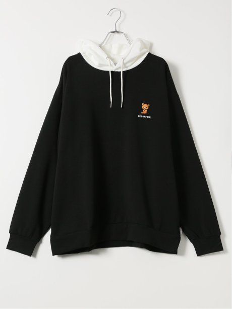 プルオーバー パーカー メンズ 長袖 大きいサイズ ストレッチ スエット フーディー リラックマ レッドキャプガール/RED CAP GIRL