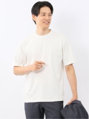【DRESS T-SHIRT】シルケットコットン スロープネック半袖Tシャツ