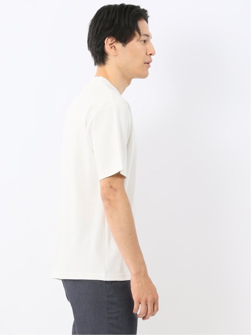 【DRESS T-SHIRT】シルケットコットン スロープネック半袖Tシャツ