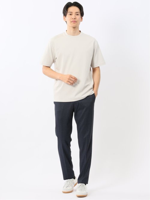 【DRESS T-SHIRT】シルケットコットン スロープネック半袖Tシャツ