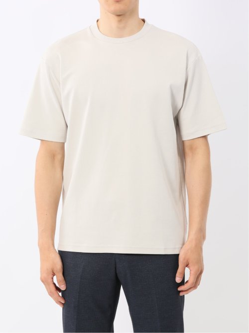 【DRESS T-SHIRT】シルケットコットン スロープネック半袖Tシャツ