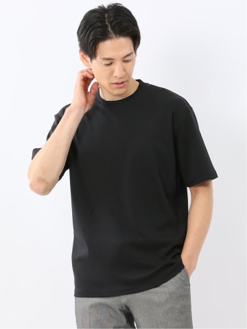 【DRESS T-SHIRT】シルケットコットン スロープネック半袖Tシャツ