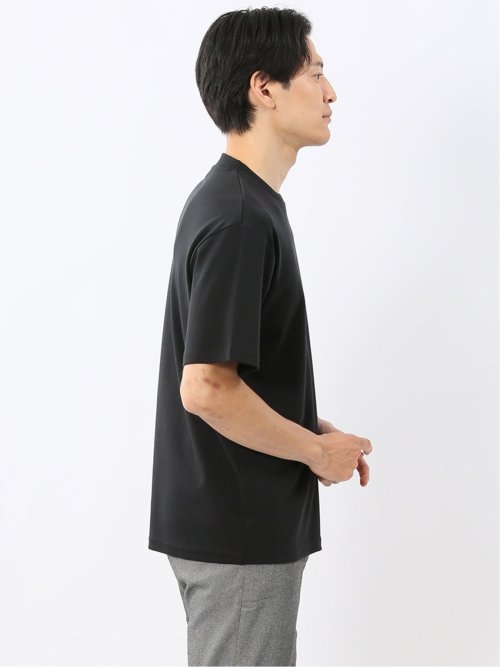 【DRESS T-SHIRT】シルケットコットン スロープネック半袖Tシャツ