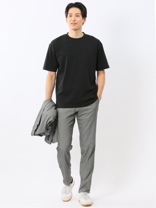 【DRESS T-SHIRT】シルケットコットン スロープネック半袖Tシャツ