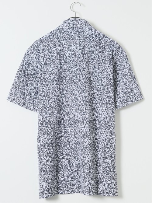 【大きいサイズ】ジム/GIM 吸水速乾 小花柄 ワイドカラー 半袖 ポロシャツ