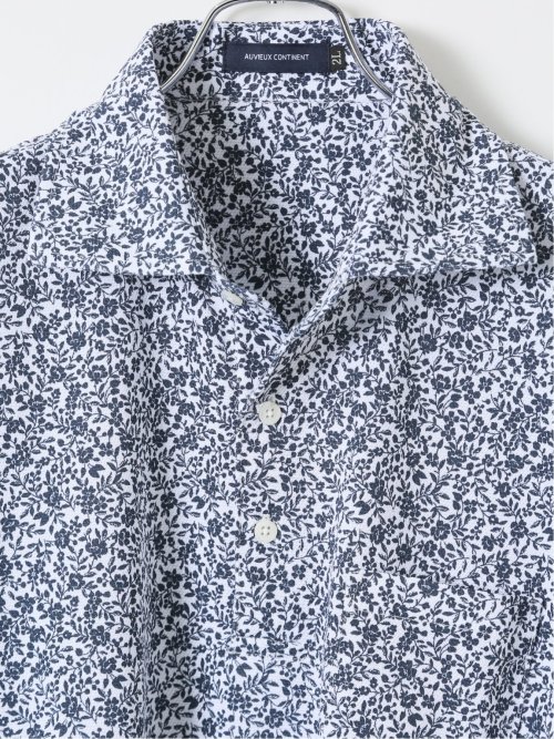 【大きいサイズ】ジム/GIM 吸水速乾 小花柄 ワイドカラー 半袖 ポロシャツ