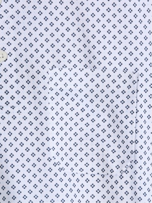 【大きいサイズ】AUVIEUX CONTINENT by gim 小紋柄 ワイドカラー 半袖 ポロ シャツ