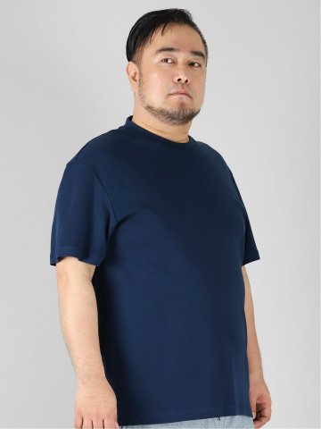 【大きいサイズ】グランバック/GRAND-BACK スムース スロープネック半袖Tシャツ