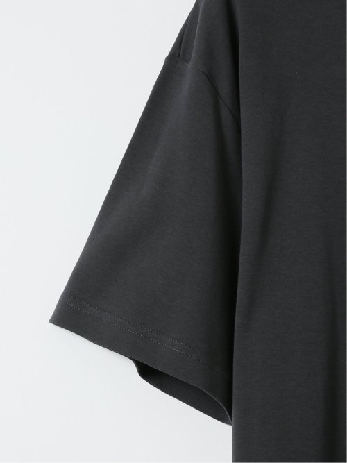 【大きいサイズ】AUVIEUX CONTINENT by gim ストレッチ 接触冷感 シルケットスムース スロープネック 半袖 Tシャツ