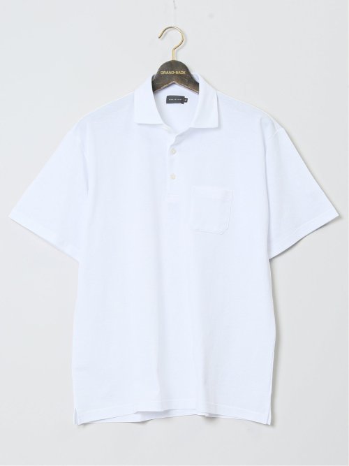 【大きいサイズ】ジム/GIM 鹿の子 ワイドカラー半袖ポロシャツ