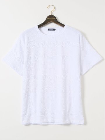 【大きいサイズ】AUVIEUX CONTINENT by gim ストレッチ ウォッシャブル ブリスター クルー 半袖 プルオーバー