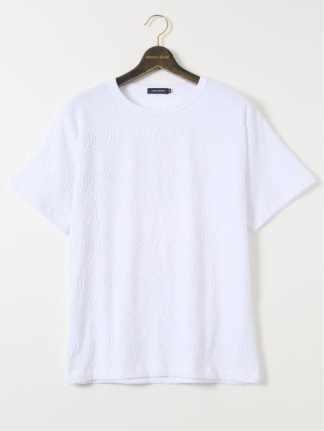 【大きいサイズ】AUVIEUX CONTINENT by gim ストレッチ ウォッシャブル ブリスター クルー 半袖 プルオーバー