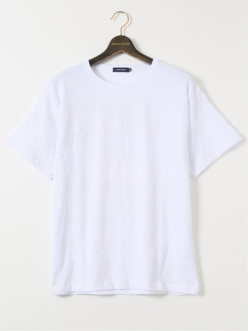 【大きいサイズ】AUVIEUX CONTINENT by gim ストレッチ ウォッシャブル ブリスター クルー 半袖 プルオーバー