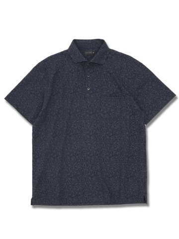 【大きいサイズ】グランバック/GRAND-BACK 小花柄 ワイドカラー半袖ポロシャツ